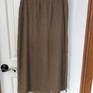 J Jill 100% silk Embroidered skirt size 14